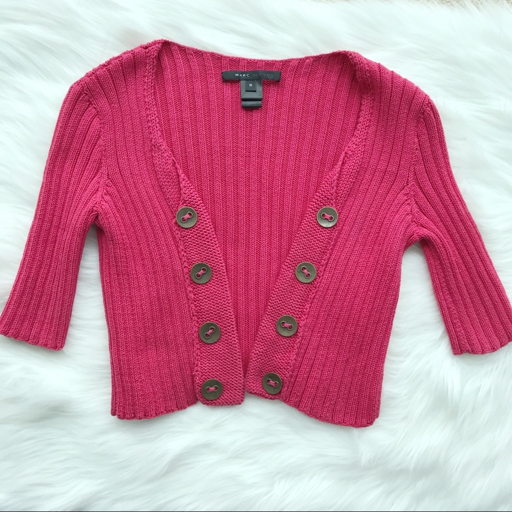 Marc Jacobs pink Crop Sweater with buttons